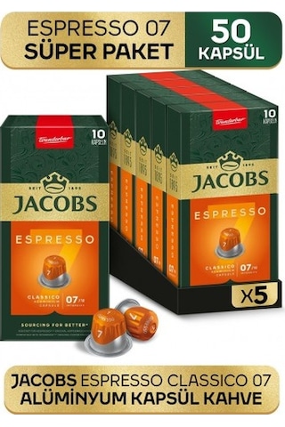 Jacobs Espresso 7 Classico Nespresso Uyumlu Kapsül Kahve 10lu X PKT.JACOBS.012 Kapsül Kahve