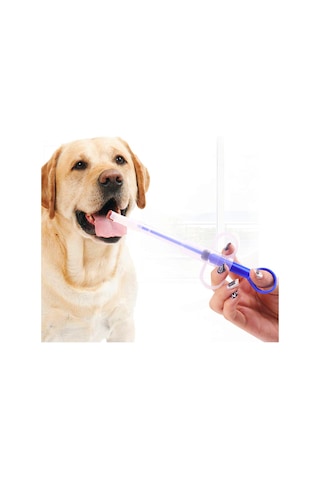 Vkemall Köpek Ve Kedi İlaç Uygulama Aleti - İki Uçlu Tablet/sıvı İlaç Verici - Su/mama Dağıtıcı - Mavi