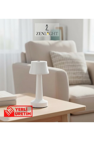 Zenlight Metal Dokunmatik Şarjlı Masa Lambası 320-6 Beyaz