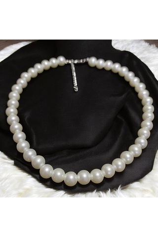 Klasik İnci Choker Kolye Beyaz