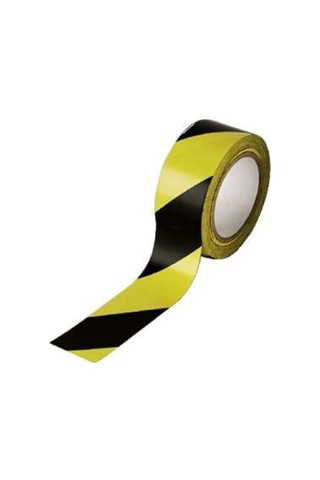 Yer Işaretleme Bandı Pvc 50Mm X 30M Sarı Siyah Renk