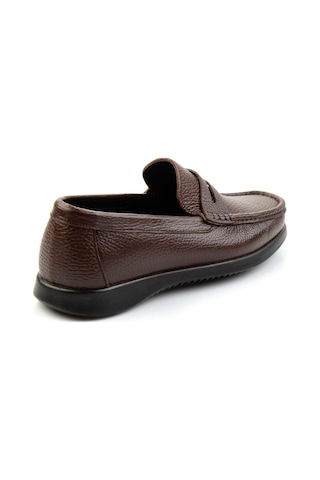 Bambi Kahve Hakiki Deri Erkek Loafer Ayakkabı E01323202040 Kahve