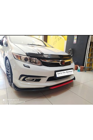 Universal Esnek 4 Parça Kırmızı Dilli Lip Piano Black Flaplı Abs