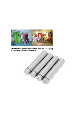 Yaozixa Paslanmaz Çelik Cam Sabitleyici Konik, 12x80mm, 4 Adet, Kolay Kurulum, Cam Dekorasyonu Ve Duvar Sabitleme İçin Dayanıklı Malzeme Diğer