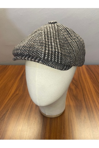 Hamze Peaky Blinders Vintage Model Ekoseli Kışlık Kasket Şapka Kahverengi