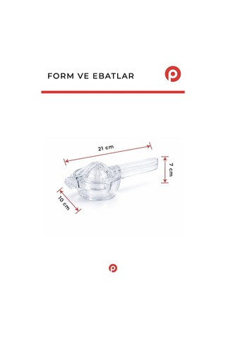 Hazneli Limon Ve Portakal Sıkacağı - Şeffaf Narenciye Sıkma Aparatı Şeffaf