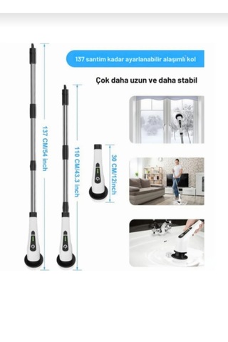 Safestore 9 İn 1 Elektrikli Temizleme Aleti Fırçası Elektrikli Sıkma Temizleme Scrubber 9 Farklı Başlık
