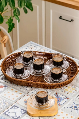Grandora Şık 6 Lı Kahve Fincan Takımı 85 Ml Şeffaf