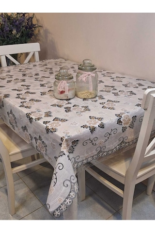 Ithal Pvc Muşamba - Desenli Silinebilir Masa Örtüsü 07iz09 Kahverengi
