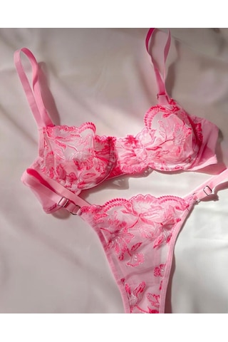 La Linaa Cindy Pembe Kadın Tangalı Bralet Takım Pembe