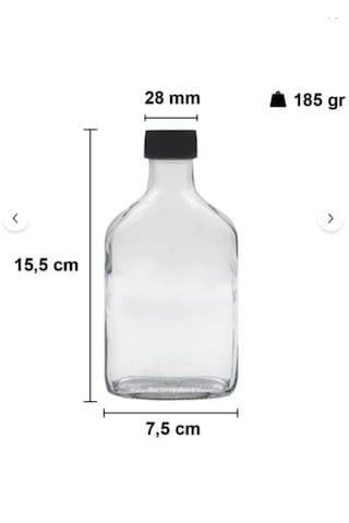 6'lı Cam Şeffaf Cold Brew Şişesi Sızdırmaz Siyah Plastik Kapaklı