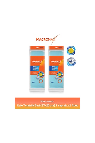 Macromax Rulo Temizlik Bezi 27x25 Cm 9 Yaprak X 2 Adet