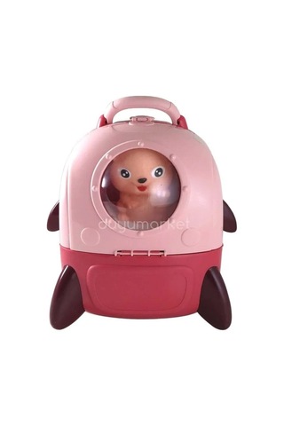 Sırt Çantalı Pets House İkili Set - Pembe Mavi