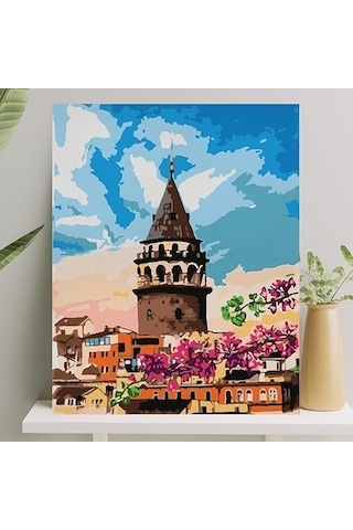 Sayılarla Boyama Tuval Seti Fırça Boya Dahil Çıtalı 40x50 Cm - Galata Genel