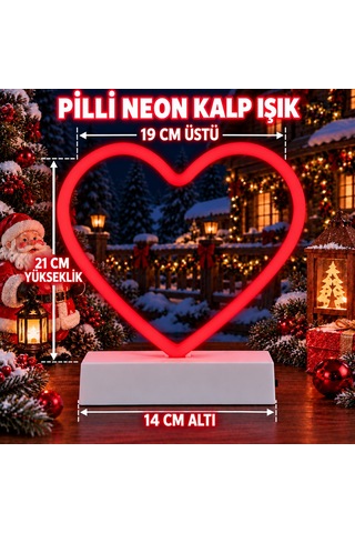 Neon Led Yılbaşı Ağacı Dekoru Kırmızı Kalpli Işık Led Işık Kırmızı Led Işıklı Kalp Yılbaşı Süsleri Diğer