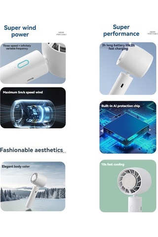 Soulader Taşınabilir Usb Şarjlı Mini El Fanı, Yarı İletken Soğutma Teknolojili, Serinletici Ve Hafif Tasarım, Seyahat Ve Ofis Kullanımı İçin Pratik