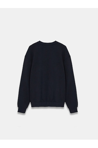Ltb Baskılı Sıfır Yaka Uzun Kollu Relaxed Fit Siyah Sweatshırt 011258608960069 3986 Siyah