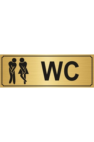 Bay Bayan Wc Yazısı 7*20Cm Gümüş Altın Renk Metal S01