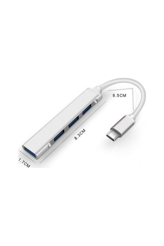 Type-c To Usb Hub 4 Port Metal Usb Çoğaltıcı Macbook Uyumlu Usb