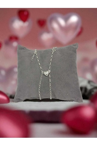 Gümüş Mıknatıslı Yarım Kalp Çift Bileklik Romantik, Ayarlanabilir Gümüş