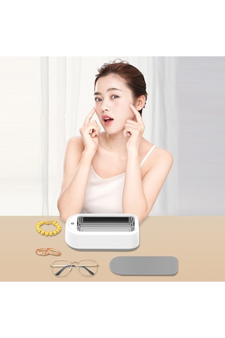 Yaleker Gs350 Ultrasonik Gözlük Temizleyici 48khz Titreşim 640ml 304 Çelik 2 Zaman Ayarı 5/10dk Tek Tuşlu Kontrol Gri Euro Standartı