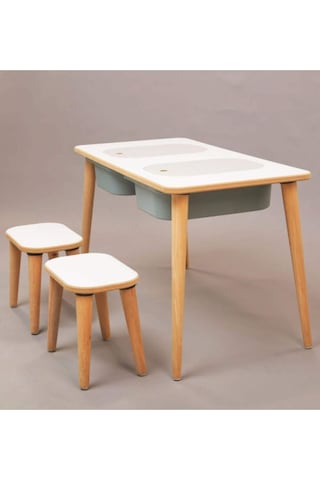 Moniev Çocuk Oyun Etkinlik Çalışma Masası Aktivite Masası Tabure Beyaz