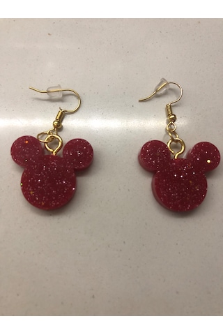 Lim10lubahce Kırmızı Simli Figürlü Küpe Kırmızı