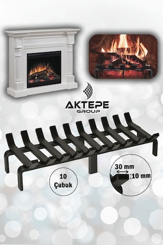 60 Cm X 32 Cm 10 Çubuklu Ekstra Şömine Izgarası Dar Gözlü Izgara