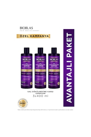 Biotin & Kafein Saç Dökülmesine Karşı Şampuan 3 X 400 Ml