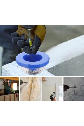 Aee Matkap Toz Toplayıcı Aparat Delme Sırasında Toz Emici Kalkan 4-10 Mm Darbeye Dayanıklı Kaymaz Plastik Duvar Tavan Beton Delme İçin Toz Koruma Aparatı