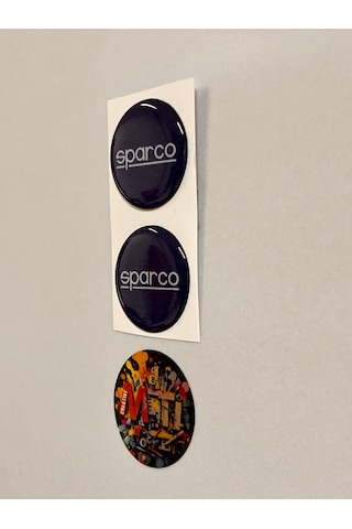 Sparco Damla Sticker Etiket Kabartmalı 3d Silikon Direk Arması Sparco Epoksi 2adet 3,5x3,5cm Lacivert