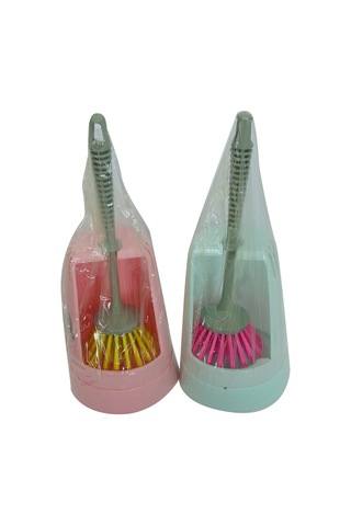 Zambak Plastik Muhafazalı Wc Tuvalet Klozet Fırça Takımı Karışık