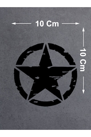 Askeri Yıldız Army Star Sticker - Off Road Pickup Kamp 4x4 Sticker - Araba Oto Motosiklet Karavan Sticker 00677 10X10 Cm