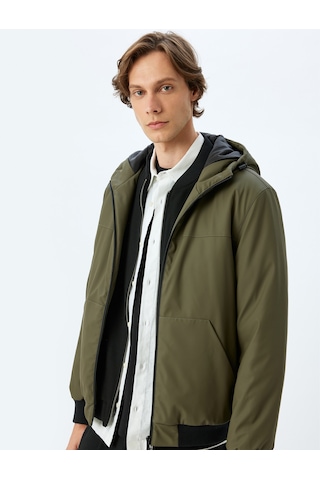 Koton Mevsimlik Ceket Slim Fit Fermuarlı Yeşil 5wam20067hw Yeşil
