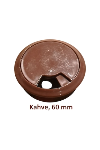 Adilon Masa Üstü Kablo Kanalı Deliği Kapağı Kahverengi Masa Kapağı 6 Cm 5 Adet