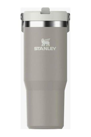 Kişiselleştirilebilir Stanley The Iceflow Flip Straw Pipetli Termos Bardak Stanley 0.89 L Özel İsimli Gri