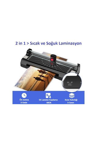 Baove OCW280 Laminasyon Makinesi - A4, A5, A6 - Laminasyon Kaplama ve Kağıt Kesme Makinesi