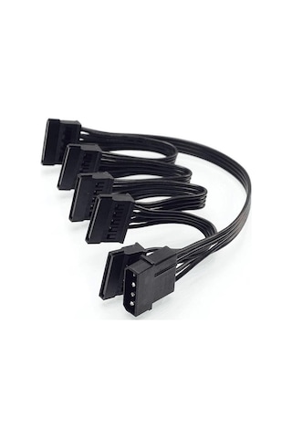Alfais 4355 Molex IDE 4 Pin To 5 Port Sata Power HDD Güç Çoklayıcı Kablosu 60 cm