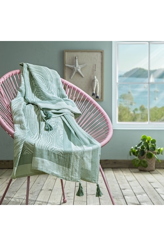Taç Butik Göcek Throw Turkuaz 000000001500222202 Turkuaz