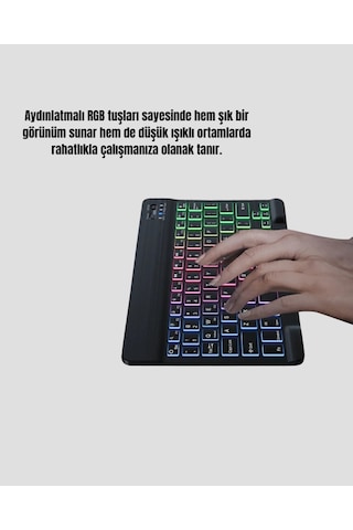 Mey Najmaddin Aydınlatmalı Türkçe Q Rgb Klavye Sessiz Ve Dayanıklı Tuş Takımı Najmaddin