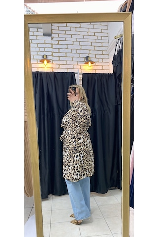 Leopar Trençkot Astarsız
