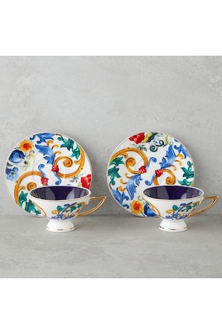 Bk Gift Willow New Bone China 4 Parça 2 Kişilik Kahve Fincan Takımı 90 Ml Renkli Şık Ve Zarif Fincan Seti Kobitmeyencom36722 Bk Gift Diğer