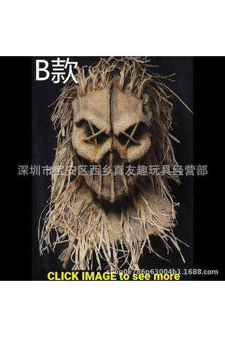 Amazon'un Yeni Cadılar Bayramı Korkuluk Maskesi Patlama Korkuluk Maskesi Fiziksel Nesnelerin Tam Seti Korkuluk B Tipi