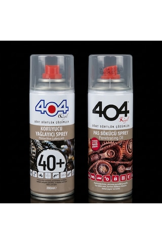 404 40+ Koruyucu Yağlayıcı Sprey 200 Ml + 404 Pas Sökücü Sprey 200 Ml