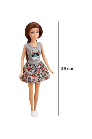Good Girl Anne Kız Pet Shop Oyun Seti - 29 Cm Oyuncak Bebek, Yavru Köpekler Ve Pusetli Evcilik Seti Kahve