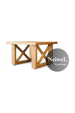 Neiwel Laila Doğal Ahşap Sehpa-100-100 Açık Ceviz