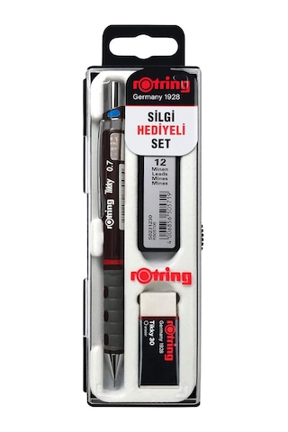 Rotring Tikky Versatil Kalem 0.7 MM Okul Seti Bordo
