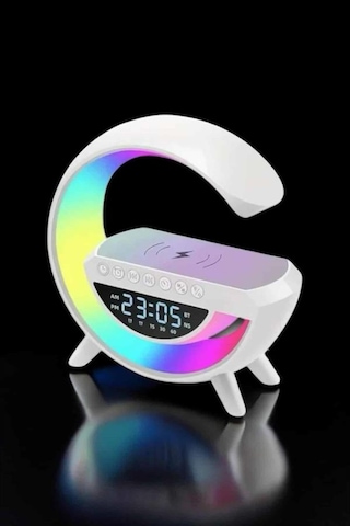 Bluetooth Hoparlör Dijital Göstergeli Wireless Şarj Rgb Işıklı - Lisinya