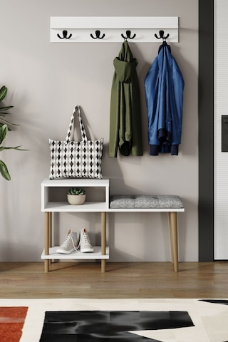 Puflu Ayakkabılık Raflı Ayakkabılık Iki Raflı Ayakkabılık-beyaz Beyaz