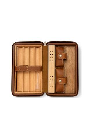 Firebird Kahverengi Deri Puro Taşıma Çantası & Seyahat Humidoru Trm5028